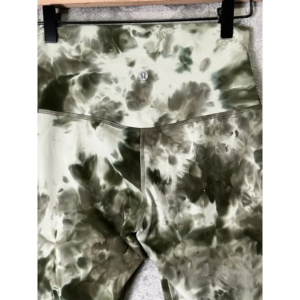 Lululemon Align High-Rise Leggings Olive Green Diamond Dye Tie Dye Yoga Leggings